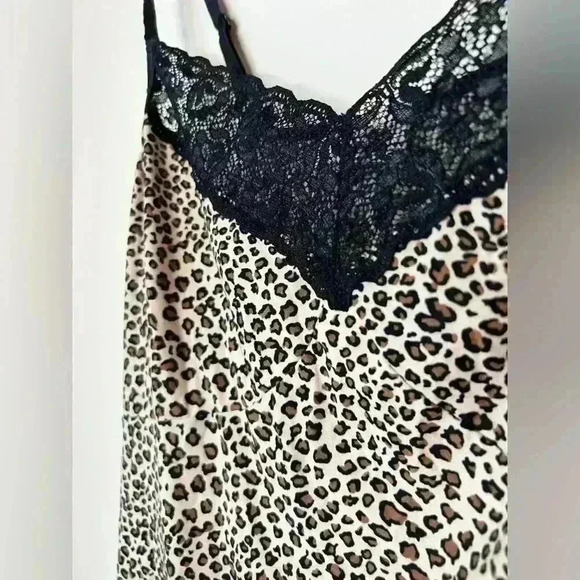 Vintage Jessica Womens  Leopard Print Babydoll Lace Cami Lingerie Top Large - Picture 4 of 11